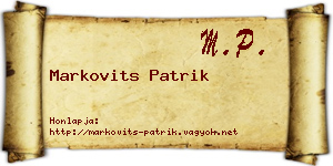 Markovits Patrik névjegykártya